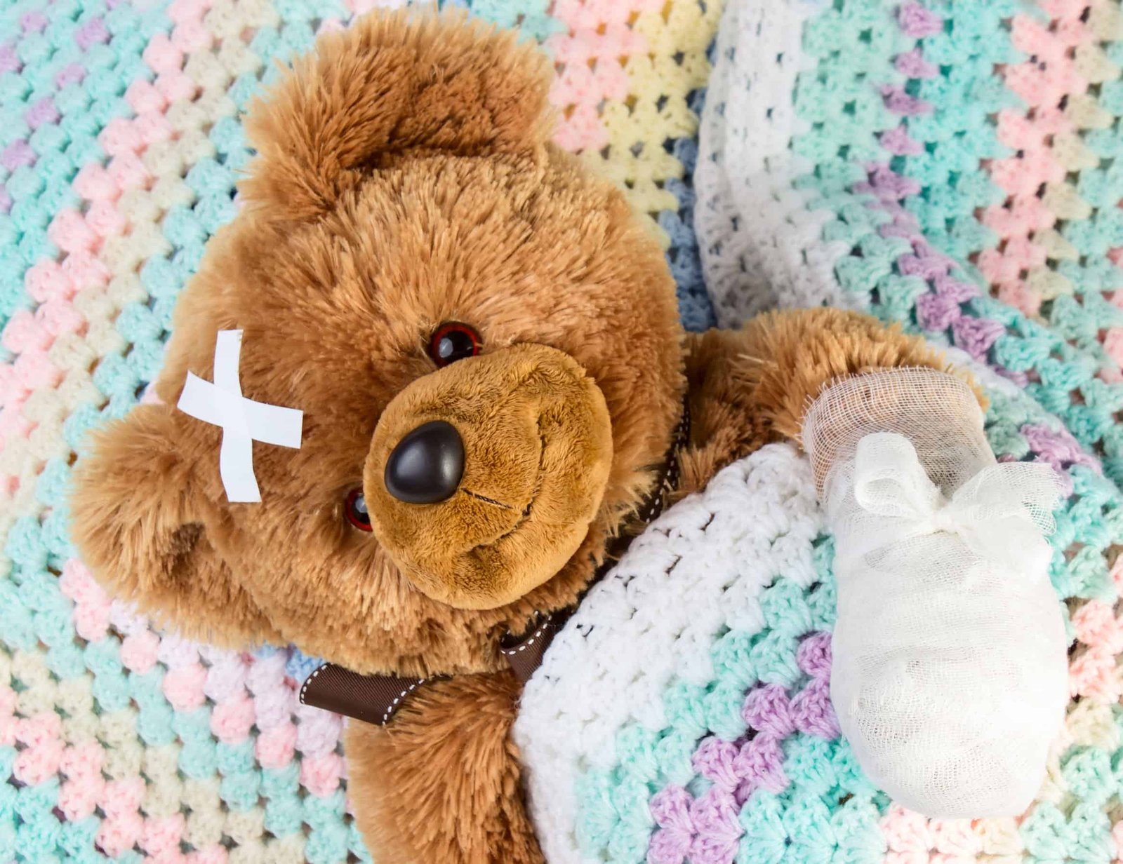 bandaged teddy bear