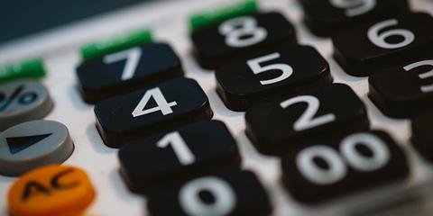 Close-up photo of calculator keys