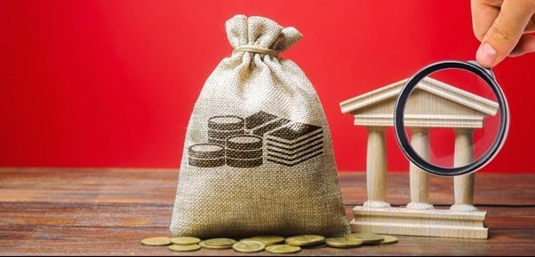 A money bag with a loan for people on benefits