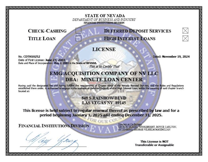 Nevada License